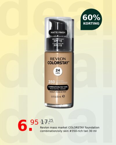 Revlon mass market COLORSTAY foundation combination/oily skin #350-rich tan 30 ml