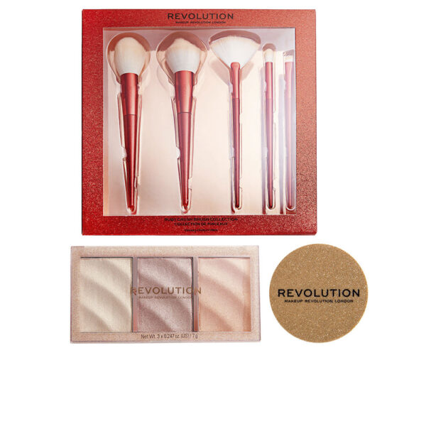 Revolution make up HIGHLIGHTERS & BRUSHES LOT 3 pcs
