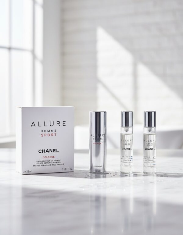 ALLURE HOMME SPORT COLOGNE travel spray and two refills 3 x 20 ml