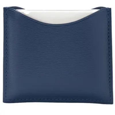 La Bouche Rouge Navy Blue Leather Compact Case
