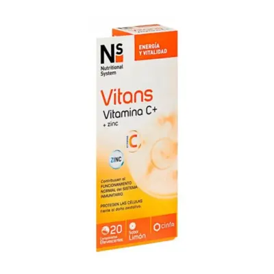 Ns Vitans Vitamin C + Zinc 20Effervescent Tablets Lemon Flavor