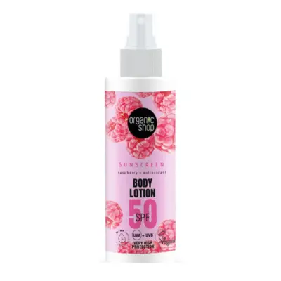 Organic Shop Raspberry Locion Corporal Spf50 150ml
