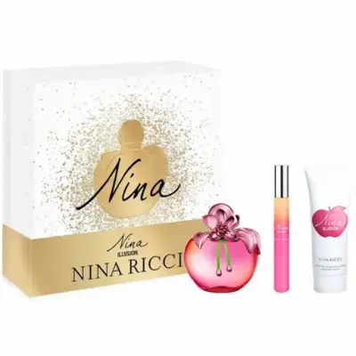 Nina Ricci Nina Illusion Eau De Parfum Spray 80ml Set 3 Pieces