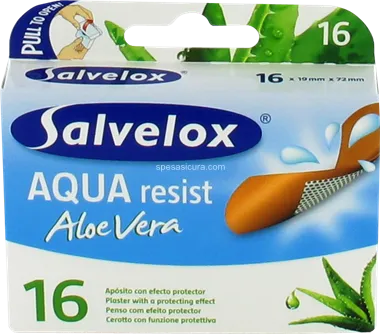 Salvelox Aqua Resist Aloe Vera Adhesive Dressing 16 Uts