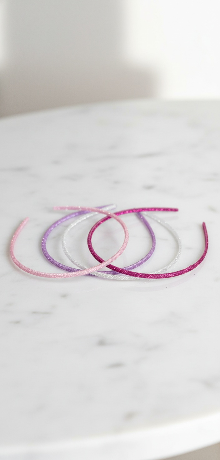 Inca Thin glitter headbands, set of 4 pieces 2 Inca Thin glitter headbands, set of 4 pieces - Image 2