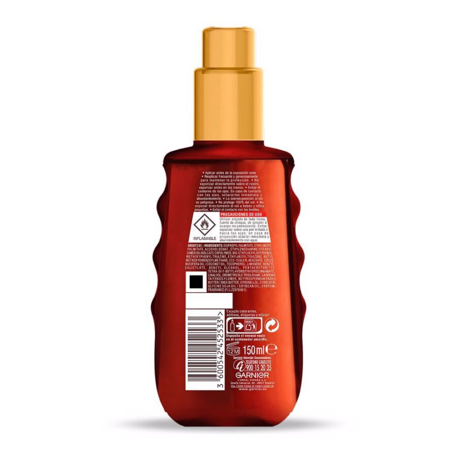 ACEITE PROTECTOR dorado sublime SPF30 spray 150 ml