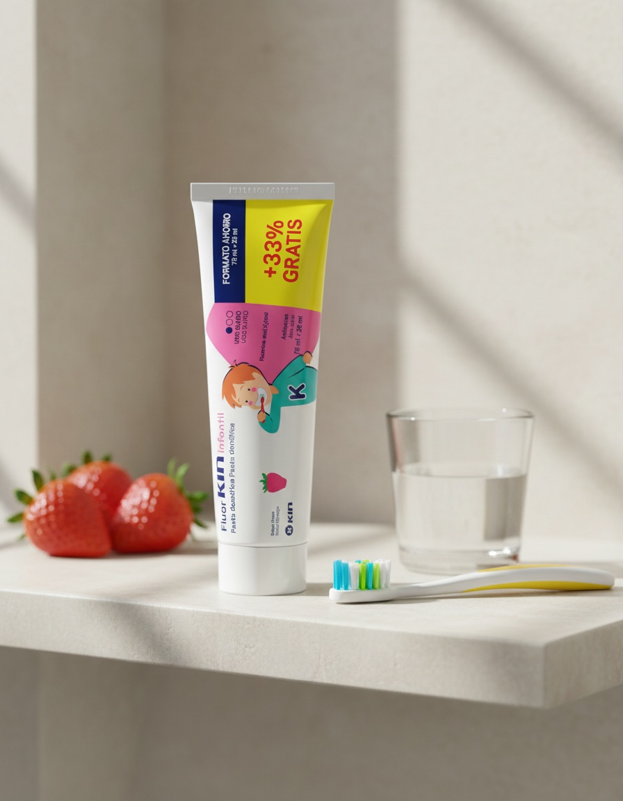 FLUORKIN INFANTIL pasta dentífrica #fresa 75+25 ml 100 ml 2 FLUORKIN INFANTIL pasta dentífrica #fresa 75+25 ml 100 ml - Image 2