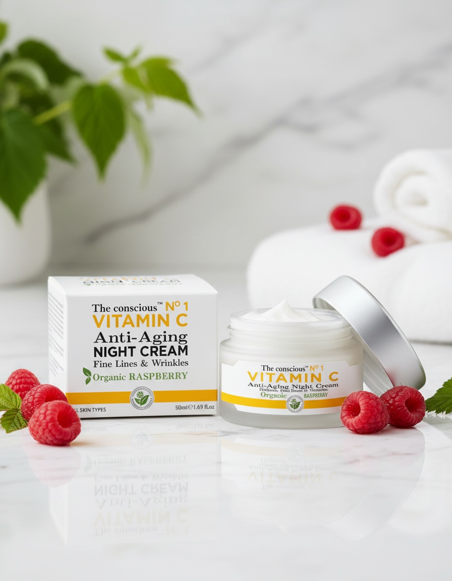 The conscious™ VITAMIN C anti-aging night cream organic raspberry 50 ml 2 The conscious™ VITAMIN C anti-aging night cream organic raspberry 50 ml - Image 2