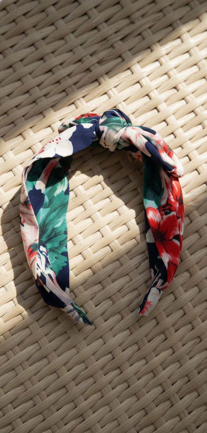 Inca HEADBAND lined with fabric with bow 1 u 2 Inca HEADBAND lined with fabric with bow 1 u - Image 2