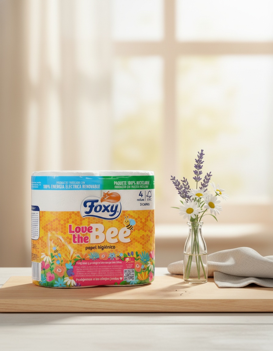 LOVE THE BEE papel higiénico 3 capas 4 rollos 2 LOVE THE BEE papel higiénico 3 capas 4 rollos - Image 2
