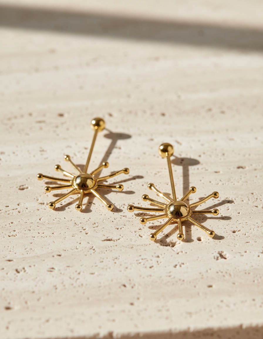 Shabama SUN earrings #shiny gold 1 u 2 Shabama SUN earrings #shiny gold 1 u - Image 2