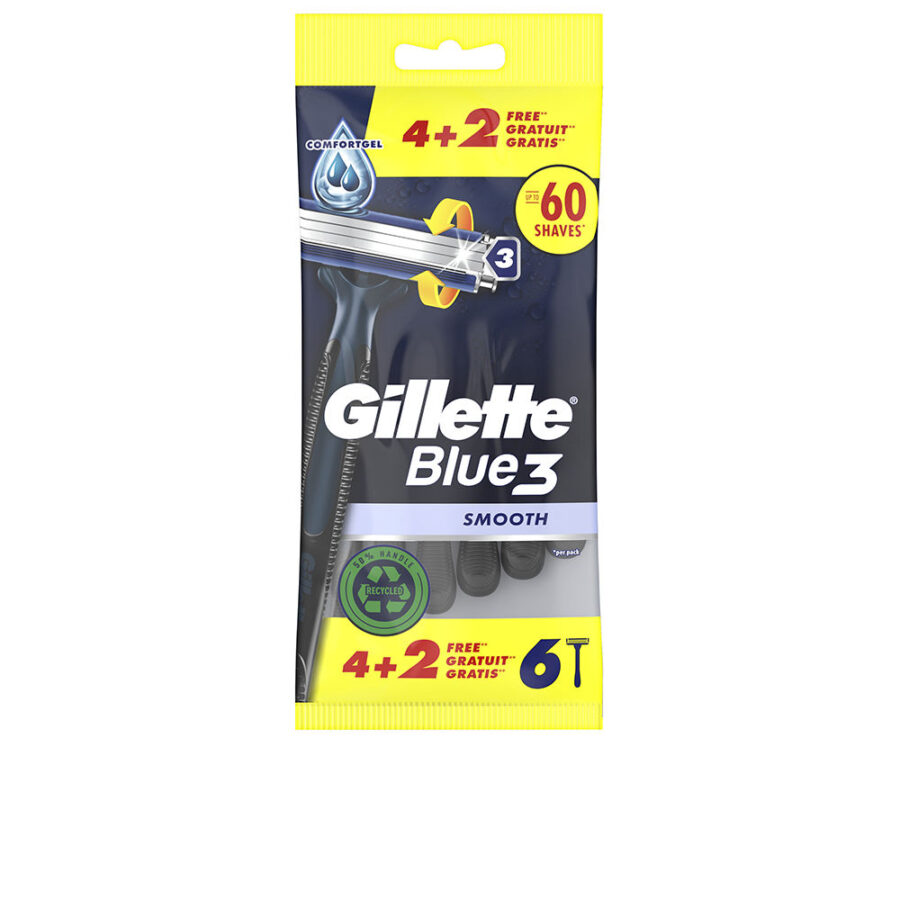 BLUE 3 disposable razor blades 6 units