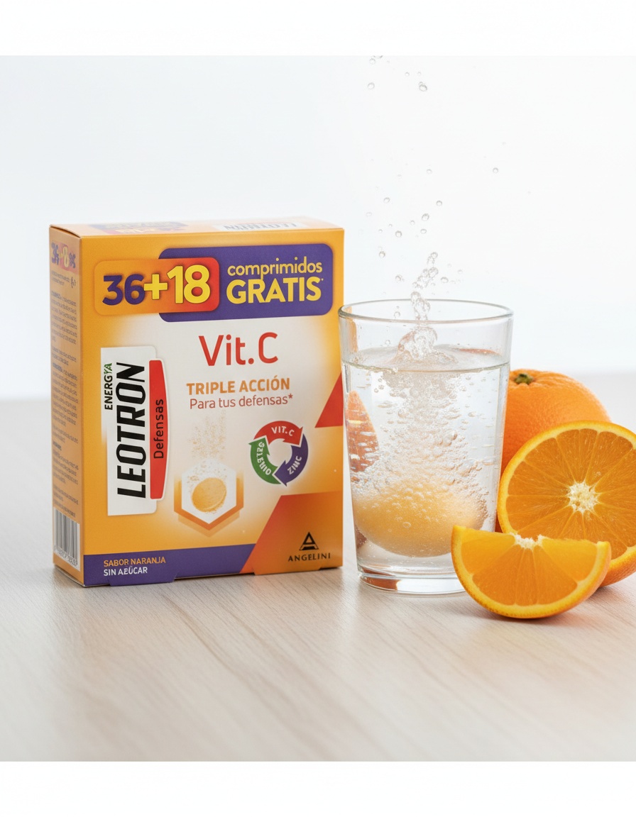 Leotron VITAMIN C triple action effervescent tablets 36 + 18 as a gift #Orange 54 u 2 Leotron VITAMIN C triple action effervescent tablets 36 + 18 as a gift #Orange 54 u - Image 2