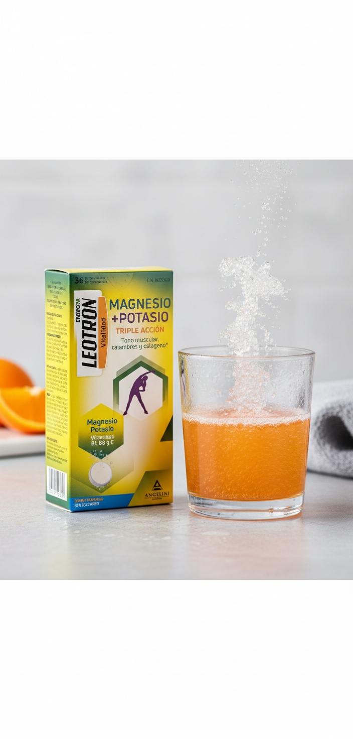Leotron MAGNESIUM + POTASSIUM ENERGY triple action effervescent tablets #Orange 36 u 2 Leotron MAGNESIUM + POTASSIUM ENERGY triple action effervescent tablets #Orange 36 u - Image 2