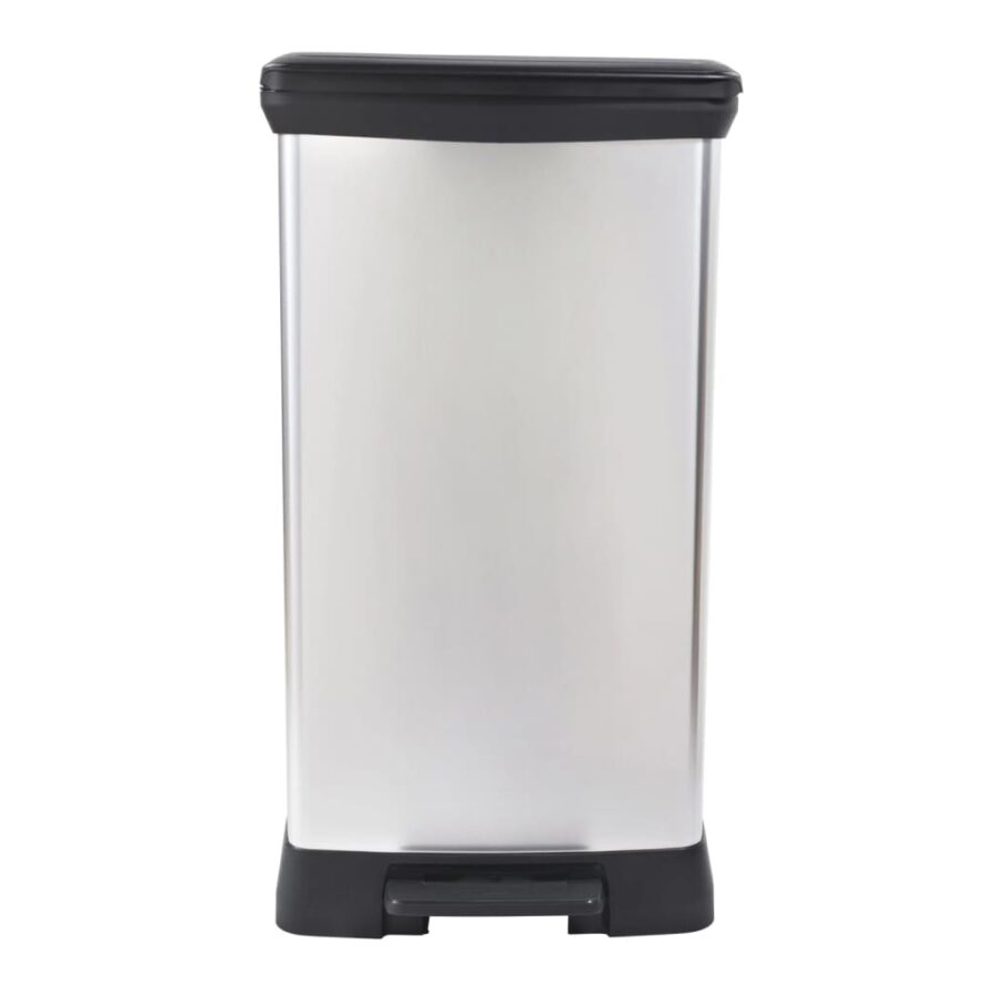 Curver Pedaalemmer Deco rechthoekig 50 L zilverkleurig - Afbeelding 4
