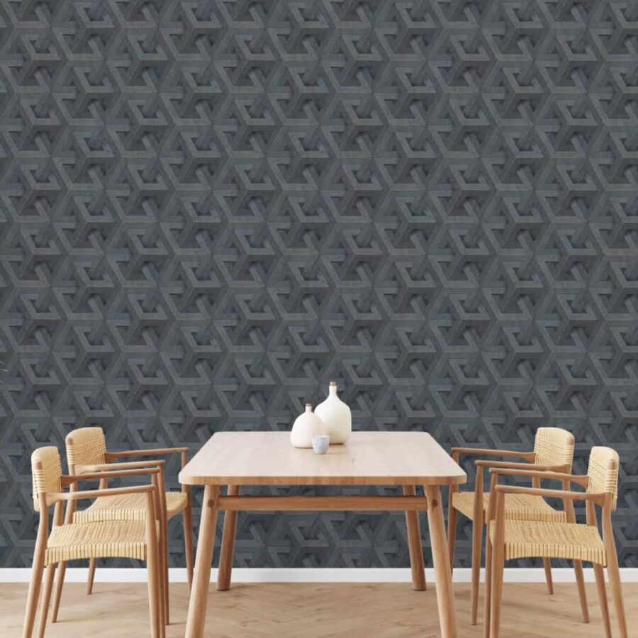 DUTCH WALLCOVERINGS Behang Onyx antraciet- en goudkleurig - Afbeelding 3