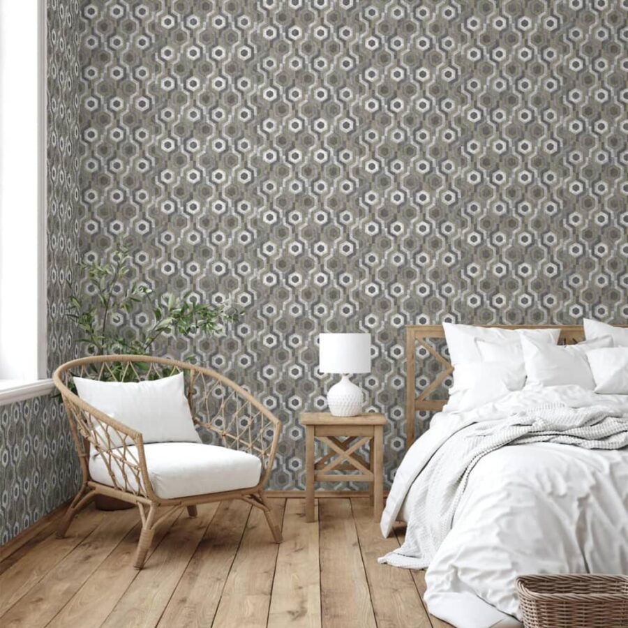 DUTCH WALLCOVERINGS Behang Galactic zilverkleurig en bruin - Afbeelding 3