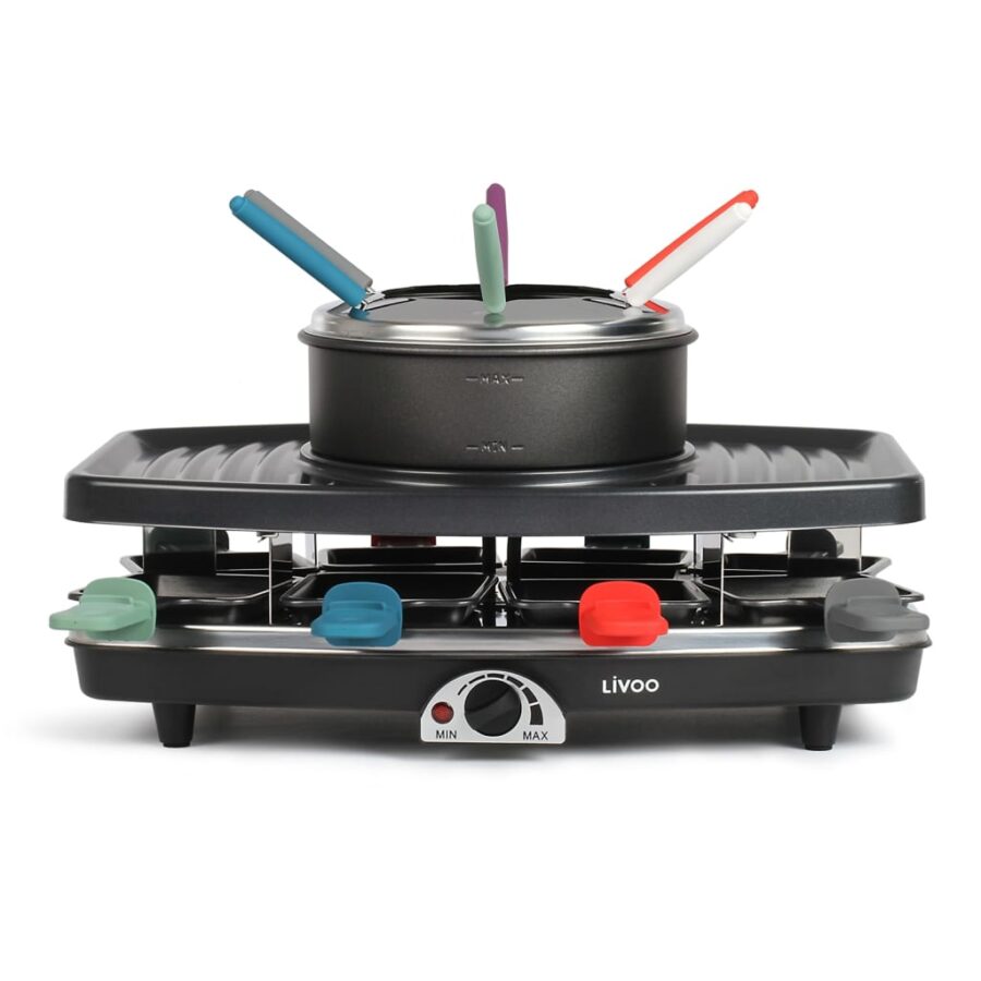 Livoo Gourmetstel, grillplaat en fondueset 3-in-1 8 personen 1100 W - Afbeelding 2