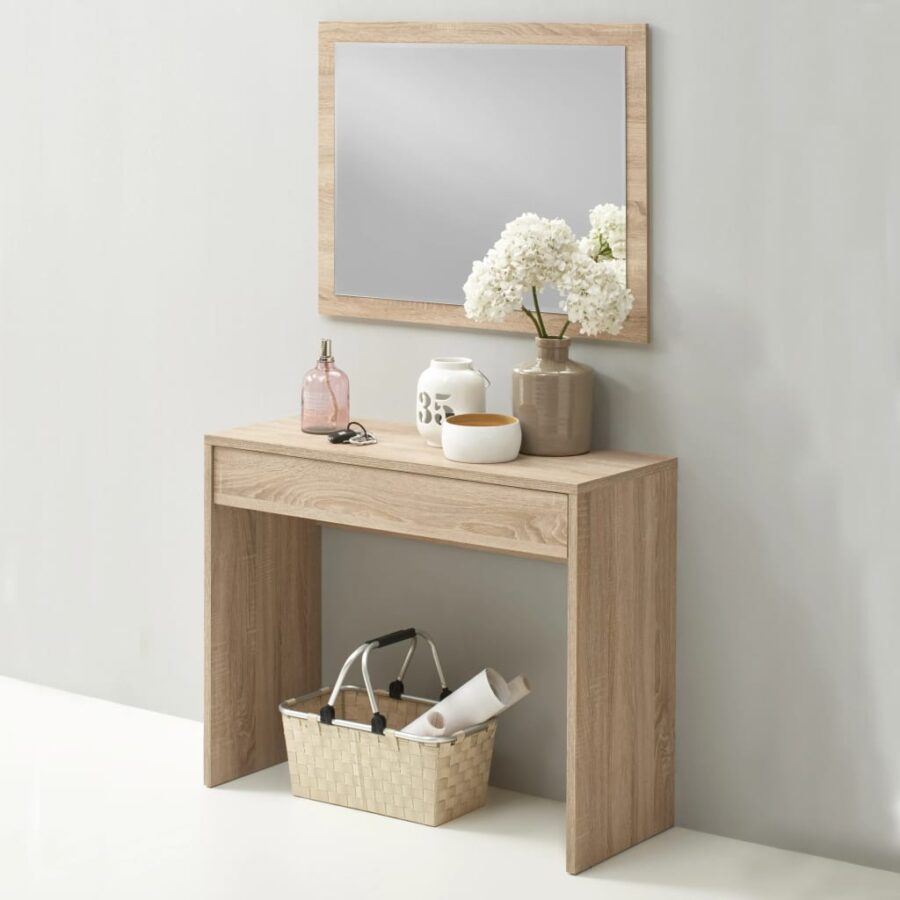 FMD Bureau met brede lade 100x40x80 cm eikenkleurig - Afbeelding 2