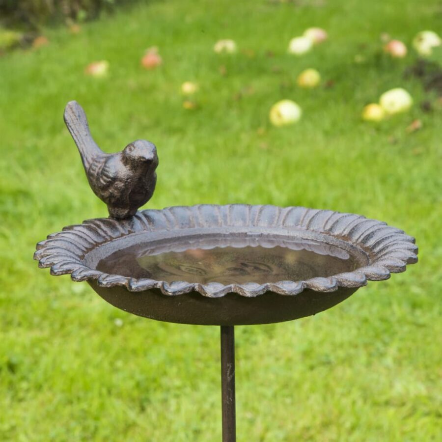 HI Vogelbadje/drinkbak gietijzer bruin - Afbeelding 5