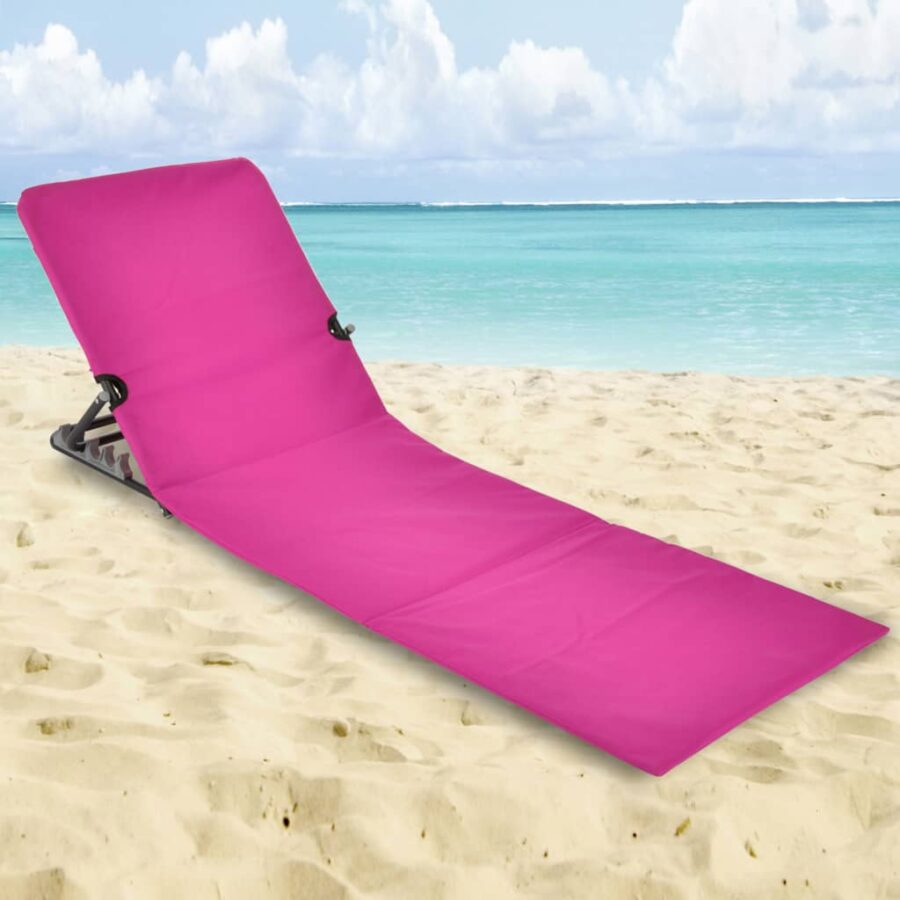 HI Strandmat stoel opvouwbaar PVC roze - Afbeelding 5