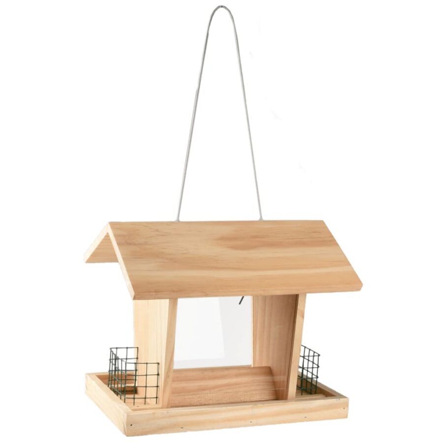 FLAMINGO Vogelvoederhuisje met silo Mado hangend naturel - Afbeelding 2
