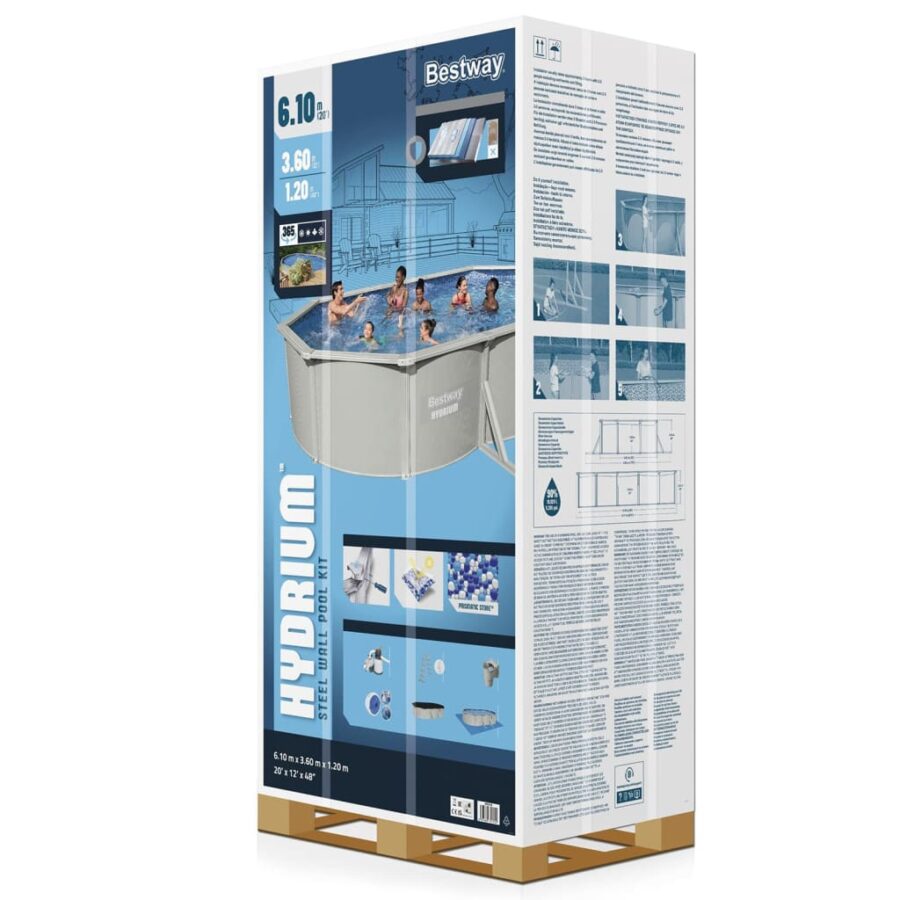 Bestway Framezwembad Hydrium bovengronds ovaal 610x360x120 cm - Afbeelding 12