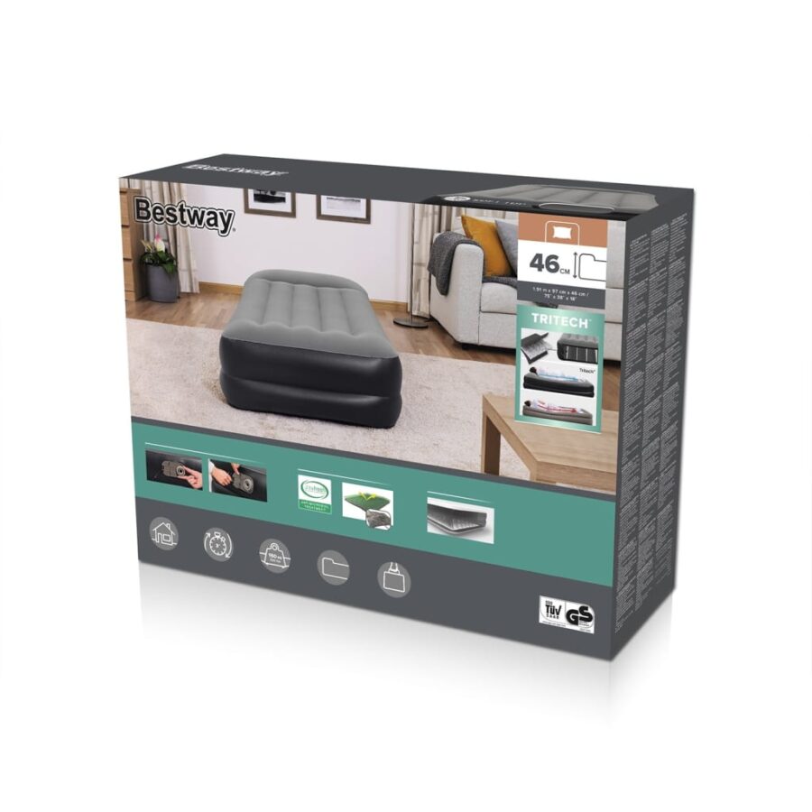 Bestway Luchtbed gevlokt met ingebouwde luchtpomp 191x97x46 cm - Afbeelding 9
