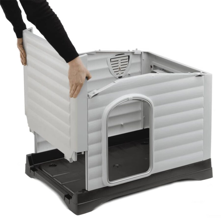 Ferplast Hondenhok Villa 90 88x72x65 cm grijs 87255099 - Afbeelding 5