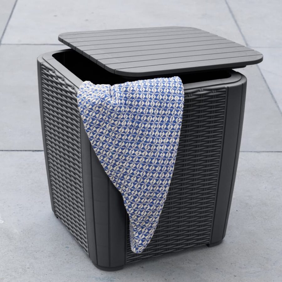 Keter Bijzettafel Luzon plat wicker grafietkleurig - Afbeelding 6