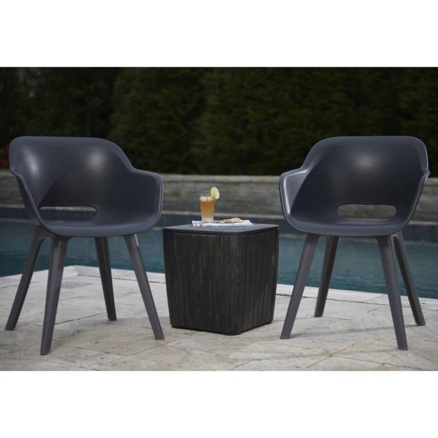 Keter Tuinstoelen Akola 2 st grafietkleurig - Afbeelding 3