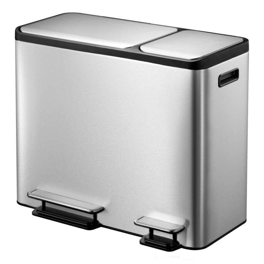 EKO Pedaalemmer EcoCasa 3x15 L matzilverkleurig - Afbeelding 2