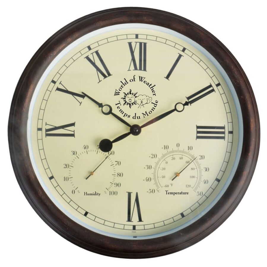 Esschert Design Stationsklok met thermo-hygrometer 30,5 cm TF009 - Afbeelding 2