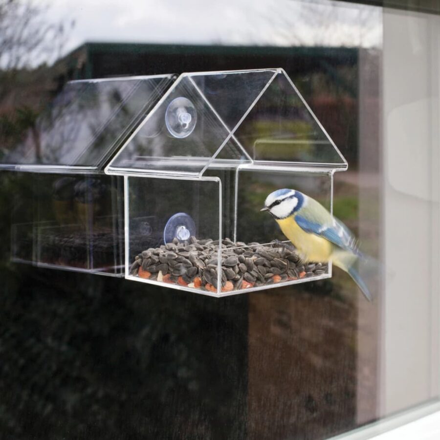 Esschert Design Voederhuisje voor het raam acryl 15x10x15,3 cm FB370 - Afbeelding 3