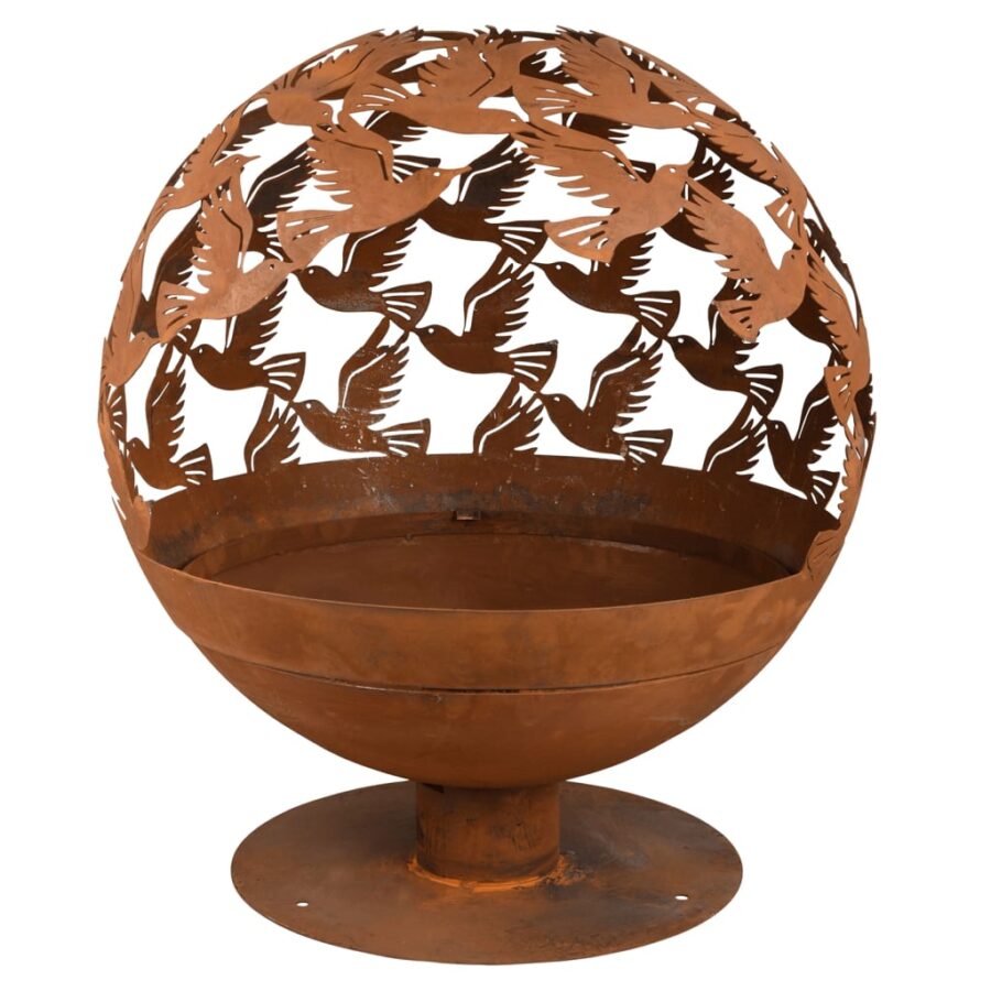 Esschert Design Vuurplaats laser gesneden vogels roestkleurig - Afbeelding 2