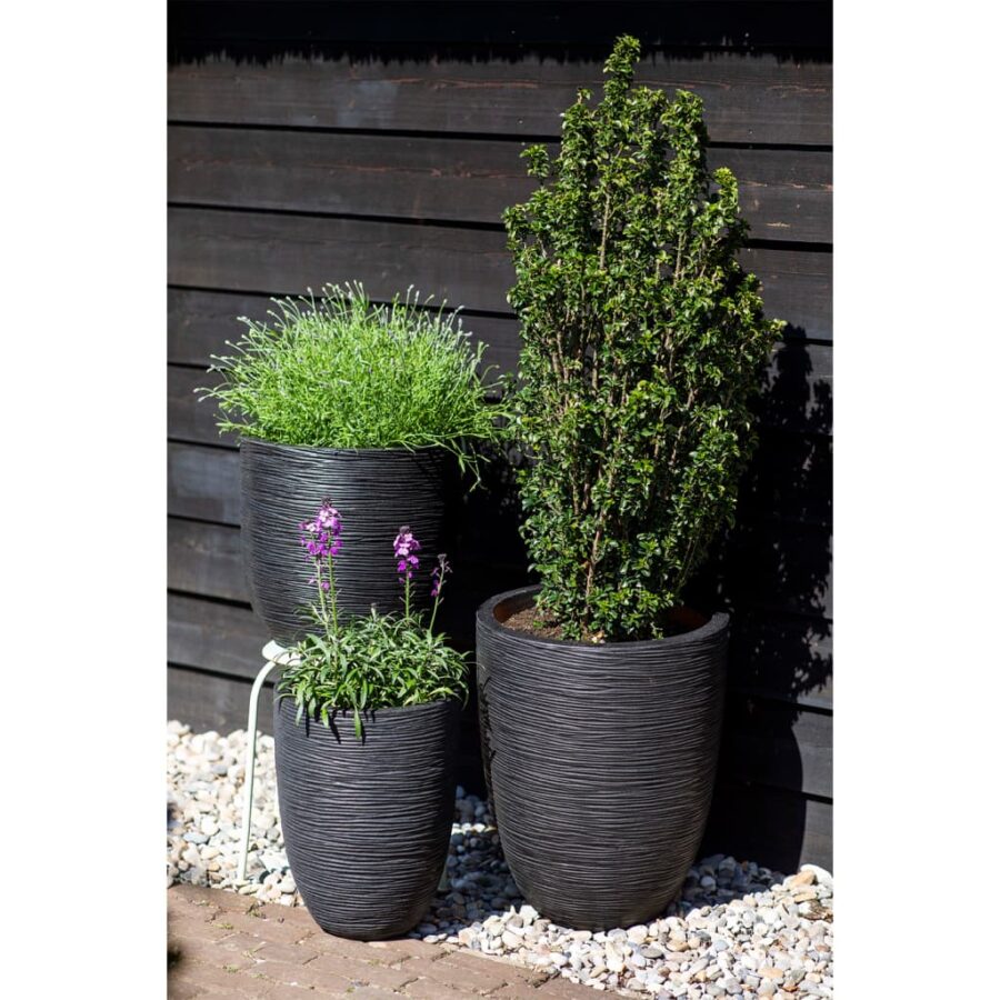 Capi Bloempot Nature Rib 35x34 cm zwart KBLR932 - Afbeelding 10