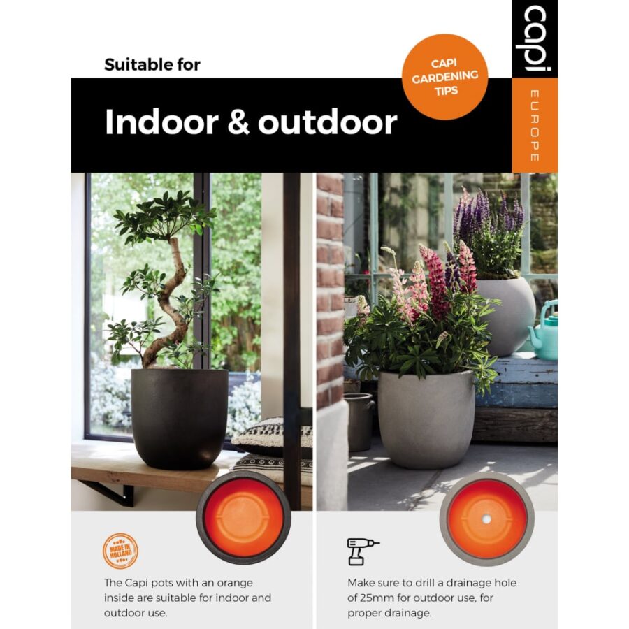 Capi Bloempot Clay bolvormig 35x34 cm antracietkleurig - Afbeelding 4