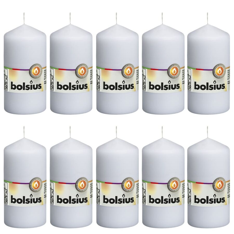 Bolsius Stompkaarsen 10 st 120x58 mm wit