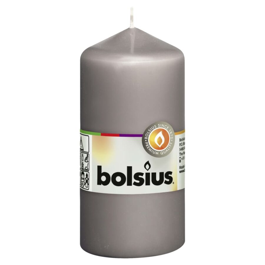 Bolsius Stompkaarsen 10 st 120x58 mm warm grijs - Afbeelding 2