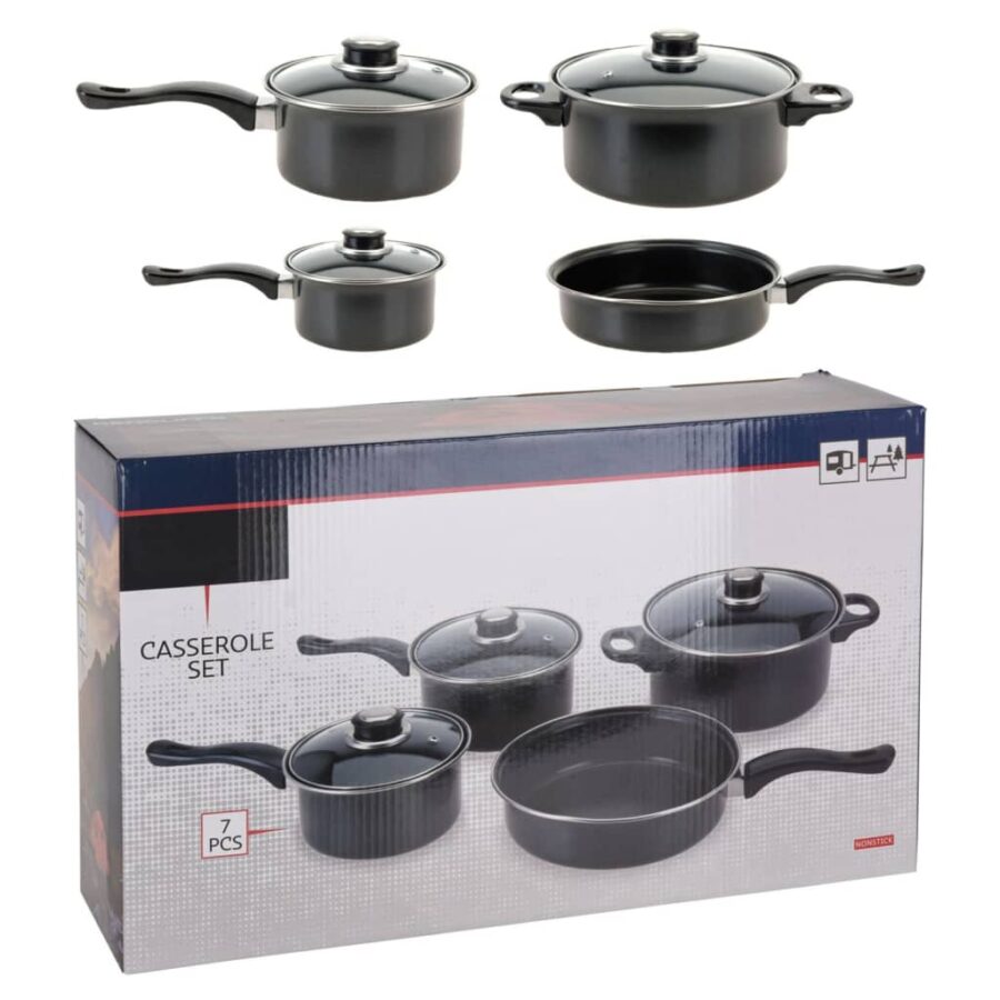 Excellent Houseware 7-delige Kookpannenset anti-aanbaklaag