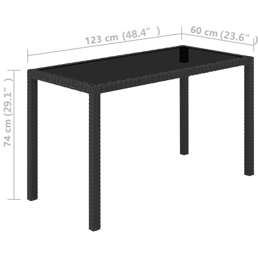 5-delige Tuinset met kussens poly rattan zwart - Afbeelding 11