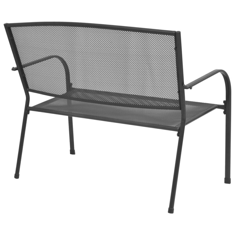 Tuinbank 108 cm staal en mesh antraciet - Afbeelding 2