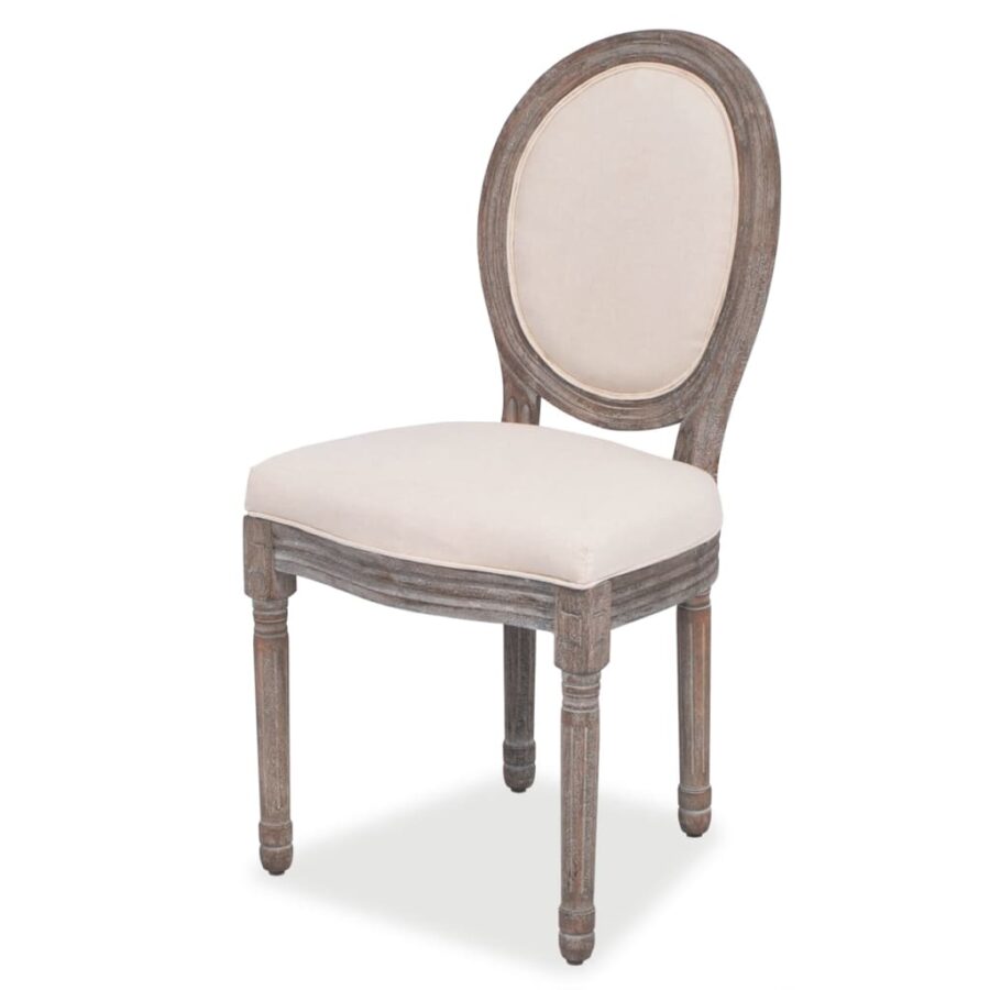 Eetkamerstoelen 4 st stof crèmekleurig - Afbeelding 2