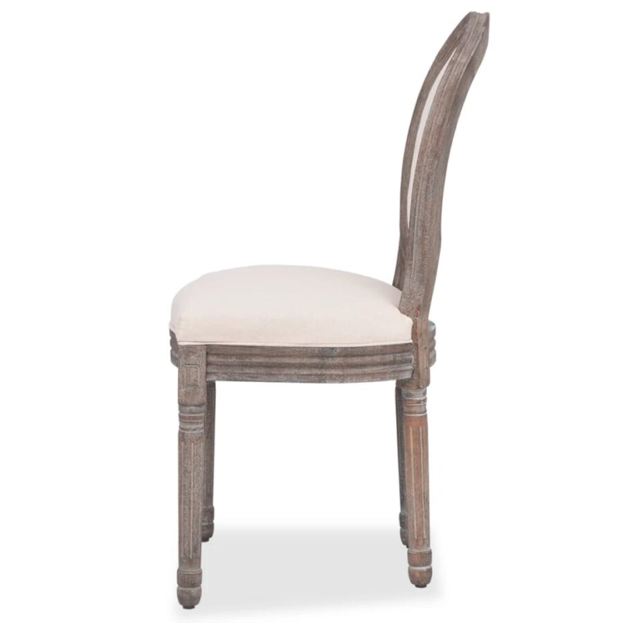 Eetkamerstoelen 4 st stof crèmekleurig - Afbeelding 4