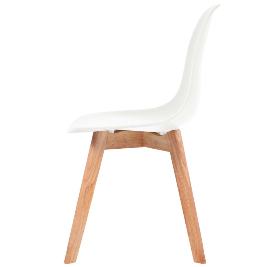 Eetkamerstoelen 4 st kunststof wit - Afbeelding 4