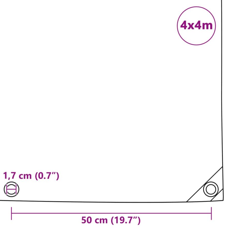 Dekzeil 650 g/m² 4x4 m groen - Afbeelding 6