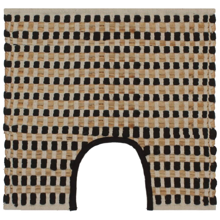 Badmattenset handgeweven jute en stof naturel en zwart - Afbeelding 3