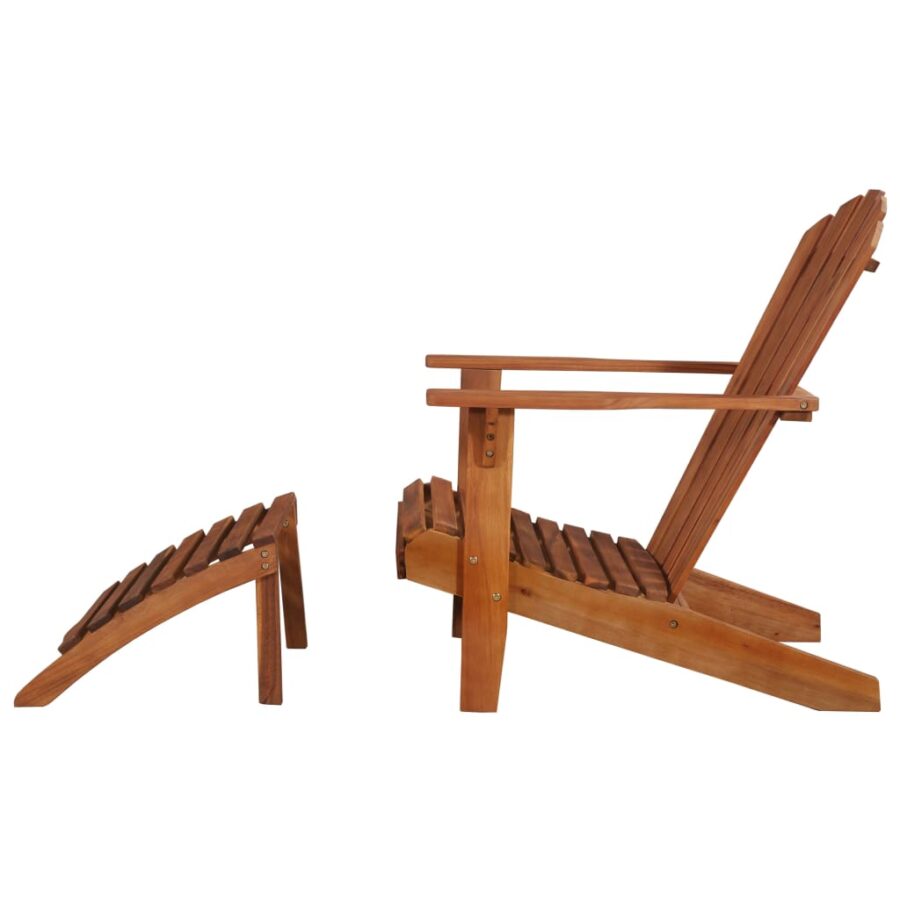 Adirondack tuinstoel met voetensteun massief acaciahout - Afbeelding 6