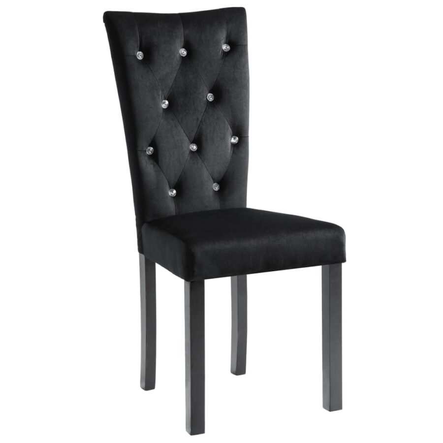 Eetkamerstoelen 2 st fluweel zwart - Afbeelding 3