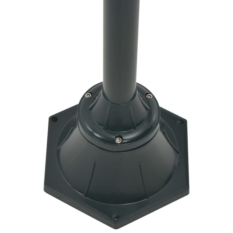Paalverlichting tuin E27 220 cm aluminium donkergroen 2-delig - Afbeelding 4